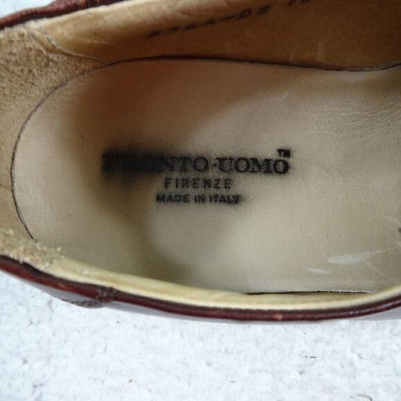 Pronto-Uomo Brown Leather Shoes 10.5M MadeIn Italy - Picture 6 of 8